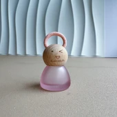 Mini Cam Saklama Kavanozu - Bebek Kafası - Gül Kırmızısı Kum - 1