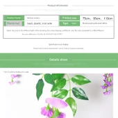 Yapay Mor Salkım Çiçek Sarmaşığı - Şifreli Saf Beyaz Fasulye Çiçeği thumbnail 6