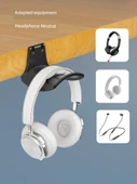 Deliksiz E-Spor Kulaklık Askısı - Pudra + Katlanabilir Kulaklık Duvar + 3m Yapıştırıcı + Yastık - 5
