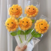El Yapımı Tığ İşi Gülen Yüzlü Ayçiçeği Yün Buketi - Gülen Ayçiçeği thumbnail 9