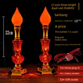 Elektrikli Buda Lamba Mumluk - 7 inç Wangcai Kristal Çift Kullanımlı (22cm) - 1