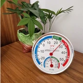 Duvar Tipi Termometre Higrometre - [Yükseltilmiş-Braketli] Beyaz Kare Kadran thumbnail 10