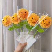 El Yapımı Tığ İşi Gülen Yüzlü Ayçiçeği Yün Buketi - Gülen Ayçiçeği thumbnail 8