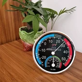 Duvar Tipi Termometre Higrometre - [Yükseltilmiş-Braketli] Beyaz Kare Kadran thumbnail 9