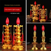 Elektrikli Buda Lamba Mumluk - 7 inç Ejderha ve Anka Kuşu Çifti (22cm) - 11