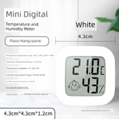 Mini Dijital Sıcaklık Nem Ölçer 0726 Beyaz - 1