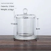 Aromaterapi Kristal Cam Saklama Kavanozu - Altın Çan Kavanoz (300g) - 11