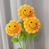 El Yapımı Tığ İşi Gülen Yüzlü Ayçiçeği Yün Buketi - Gülen Ayçiçeği thumbnail 12