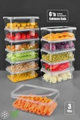 Tilbe Home 6 Adet Sızdırmaz Kapaklı Derin Dondurucuya Uygun Saklama Kabı Düzenleyici Erzak Kabı Organizer 3 Lt - 1