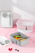 Tilbe Home Kendinden Kaşık Çatallı Sosluklu Bölmeli Beslenme Kabı - Taşınabilir Lunch Box Color - 2