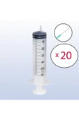 AYSET 50 ml (20 ADET) Enjektör Yeşil İğneli Steril 50 cc Şırınga 38mm 21g - 1
