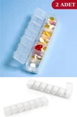 Haftalık Ilaç Kutusu 7 Günlük Bölmeli Ilaç Hap Saklama Kabı 2 Adet thumbnail 1