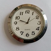Mini Araba Saati - 45/40mm - Gümüş Kasa - Beyaz Zemin - Arap Rakamlı - 1