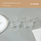 DIY Aromaterapi Mum Yapım Seti - Beş Köşeli Yıldız Çay Mumu Kabı 2'li Paket - 1