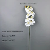 Yapay 9 Başlıklı Film Phalaenopsis Orkide Çiçeği - Açık Mor - 7