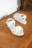 Albishoes Kız Çocuk Cırtlı Yazlık Hafif Rahat Taban Çocuk Sandalet Örgülü Yumuşak Sandalet (25-35) - 1