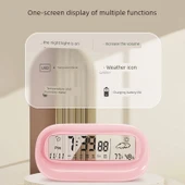 Dijital Sıcaklık Nem Ölçer - Işıklı Beyaz + USB - 4