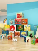 Resimli Kitaplık Duvar Dekoru - B10320 Resimli Kitap Kutusu 1A-KT Kartı - Süper Küçük - 5