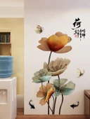 3D Lotus Çiçeği Duvar Stickerı - Lotus 2 - 5