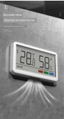 Manyetik Buzdolabı Termometre Higrometresi - Direkt Takılan Termometre + Arka Işıklı Elektronik Higrometre - 10