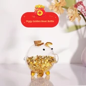Bazalı 500g Kapasiteli Domuz Kumbara Cam Kavanoz - 4