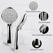 DESIPHON 5 Fonksiyonllu Lüx Duş Seti Hortum Mafsal Ve Başlık Set Full takım - 3