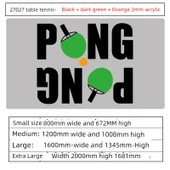 Masa Tenisi Odası 3D Akrilik Duvar Sticker - Siyah + Koyu Yeşil + Turuncu - Büyük Boy - 1