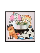 Çizgi Film Hayvan Dopamin Ayna Dekoratif Asma Tablo - Pet Donuts -1, 30x30cm, Erişilebilir Lüks Altın Alüminyum Alaşımlı Çerçeve - 6