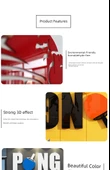 Masa Tenisi Odası 3D Akrilik Duvar Sticker - Siyah + Koyu Yeşil + Turuncu - Büyük Boy - 9