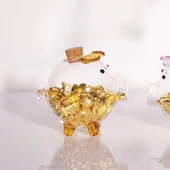 Bazalı 500g Kapasiteli Domuz Kumbara Cam Kavanoz - 3