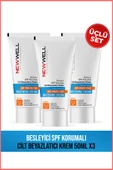 NEW WELL 3 Adet Besleyici SPF Korumalı Cilt Beyazlatıcı Krem 50ML - 1