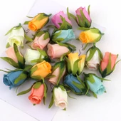 Yapay Lale Çiçek Başı - Ham İpek - Turuncu Kalp thumbnail 2