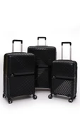 Elatae Exclusive Pro Polipropilen Kırılmaz 3'lü Valiz Seti Büyük - Orta ve Kabin Boy Siyah 5239 thumbnail 1