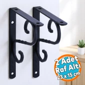 Raf Altı Metal Ayak Ferforje Siyah Raf Tutucu 150 x 230 mm (2 ADET) thumbnail 1