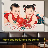 Bebek Hamilelik Poster Duvar Stickerı - Ejderha ve Anka Kuşu 70x100cm - 5