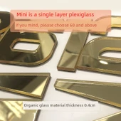 3D Duvar Saati - Mini Gümüş (40x40cm) (Tek Katmanlı Organik Cam) - 7
