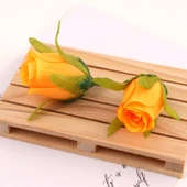 Yapay Lale Çiçek Başı - Ham İpek - Turuncu Kalp thumbnail 1