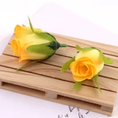 Yapay Lale Çiçek Başı - Ham İpek - Turuncu Kalp thumbnail 11