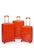Elatae Exclusive Pro Polipropilen Kırılmaz 3'lü Valiz Seti Büyük - Orta ve Kabin Boy Turuncu 5239 thumbnail 1