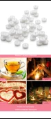 Romantik Tealight Mum - Şeffaf Beyaz Çay Mumu - 12