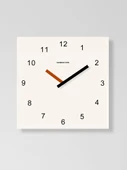 Modern Kare Sanat Duvar Saati - 33 cm Art C Turuncu Yazılı - 2
