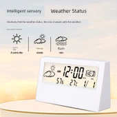 Dijital Higrometre Termometre - 519 Siyah Akıllı Arka Işıklı Üçlü Alarm - 3