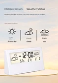 Dijital Higrometre Termometre - 519 Siyah Akıllı Arka Işıklı Üçlü Alarm - 12