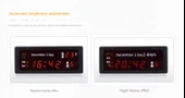 Dijital LED Takvimli Alarm Masa Saati - Gümüş Kırmızı Işık - 10