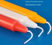 Mini El Yapımı Dumansız Kırmızı Mum - 1.2cm x 7.5cm - 3 Kutu - 12