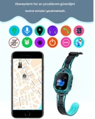 Watch Kameralı GPS Takipli Akıllı Çocuk Saati SIM Kartlı Ortam Dinleme iPhone Huawei Android iOS 8 9 Yeşil - 4