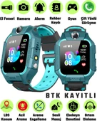 Watch Kameralı GPS Takipli Akıllı Çocuk Saati SIM Kartlı Ortam Dinleme iPhone Huawei Android iOS 8 9 Yeşil - 1