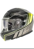 MTS M 966 SİYAH NEON YEŞİL ÇENE AÇILIR MOTOSİKLET KASK - 1