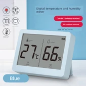 Elektronik Higrometre Termometre - Mavi Geniş Ekran Arkadan Aydınlatmalı, Asılabilir - 1