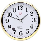 Minimalist Sessiz Duvar Saati - 12 inç - 53114 Altın Ev ve Geyik 30cm - 5